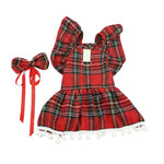 Red Plaid Pattern Dress for Cats and Dogs - GreenFur