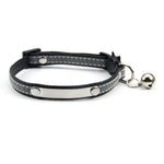 Reflective Adjustable PU Leather Cat Collar with Bell - GreenFur