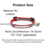 Reflective Adjustable PU Leather Cat Collar with Bell - GreenFur