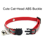 Reflective Adjustable PU Leather Cat Collar with Bell - GreenFur