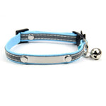 Reflective Adjustable PU Leather Cat Collar with Bell - GreenFur