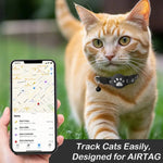 Reflective Cat Collar with Airtag Holder and Detachable Bell - GreenFur