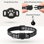 Reflective Cat Collar with Airtag Holder and Detachable Bell - GreenFur