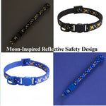 Reflective Gold Moon Star Cat Collar Safety Buckle - GreenFur