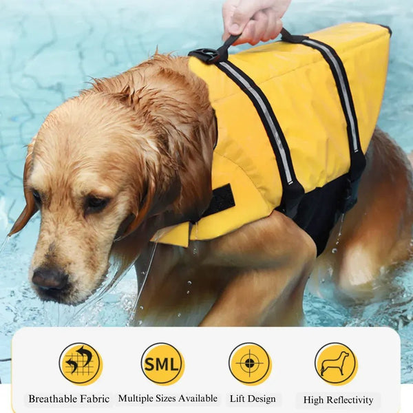 Reflective Stripes Adjustable Pet Swimming Vest Dog Life Jacket - GreenFur