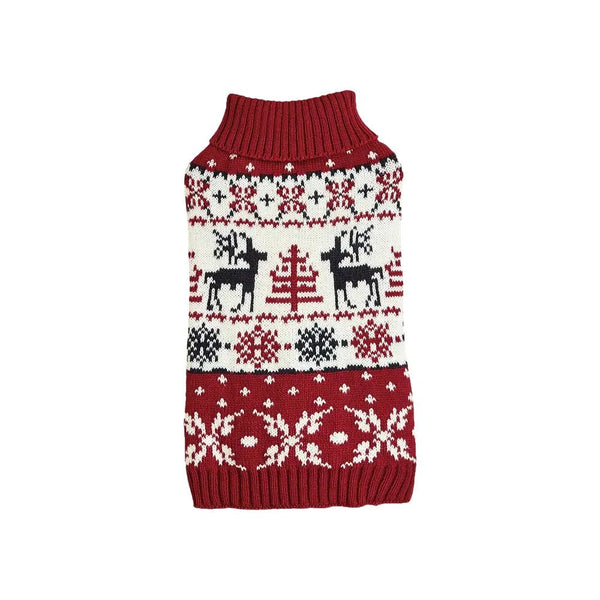 Reindeer Christams Tree Knit Dog Sweater - GreenFur