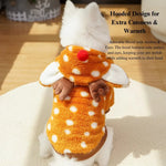 Reindeer Christmas Sweater for Medium Dogs Fleece Warm Costume - GreenFur
