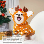 Reindeer Christmas Sweater for Medium Dogs Fleece Warm Costume - GreenFur