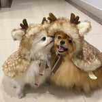 Reindeer Cosplay Cloak Pet Clothes Christmas Party Costume - GreenFur