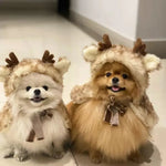 Reindeer Cosplay Cloak Pet Clothes Christmas Party Costume - GreenFur