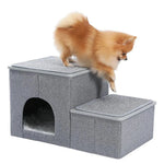 Removable Cave Bed Steps Gray Cat Dog Ladder Pet Bed Stairs - GreenFur