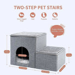 Removable Cave Bed Steps Gray Cat Dog Ladder Pet Bed Stairs - GreenFur