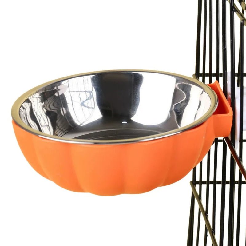 Removable Stainless Steel Hanging Cage Pet Cat Bowl - GreenFur