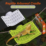 Reptile Hammock with Suction Cups and Hanging Rope for Terrarium Jungle Tank, White - GreenFur