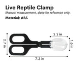 Reptile Insect Catching Tweezers Transparent ABS Feeding and Cleaning Tool, Black - GreenFur