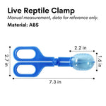 Reptile Insect Catching Tweezers Transparent ABS Feeding and Cleaning Tool, Blue - GreenFur