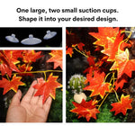 Reptile Terrarium Hanging Leaves Artificial Plant Decor with Suction Cups, Red Maple Leaf - GreenFur