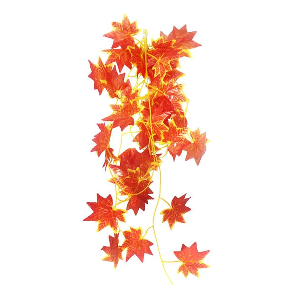 Reptile Terrarium Hanging Leaves Artificial Plant Decor with Suction Cups, Red Maple Leaf - GreenFur