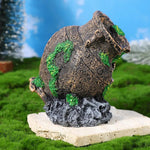 Resin Sunken Barrel Aquarium Decoration Fish Shrimp Hideout Tank Ornament - GreenFur