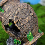 Resin Sunken Barrel Aquarium Decoration Fish Shrimp Hideout Tank Ornament - GreenFur