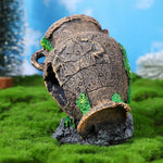 Resin Sunken Barrel Aquarium Decoration Fish Shrimp Hideout Tank Ornament - GreenFur