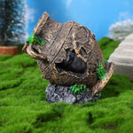 Resin Sunken Barrel Aquarium Decoration Fish Shrimp Hideout Tank Ornament - GreenFur