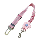 Retractable Car Safety Belt with Flower Decor for Dogs and Cats - GreenFur
