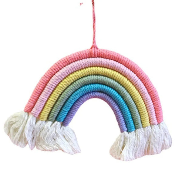 Rianbow - shape Handwoven Cotton - Linen Bird Toy - GreenFur