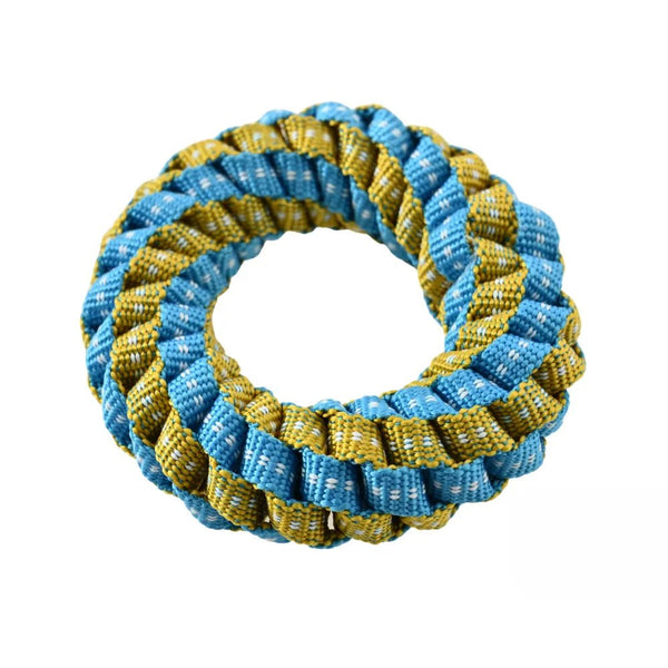 Ring Style Glow in the Dark Polyester Woven Strip Dog Toy - GreenFur