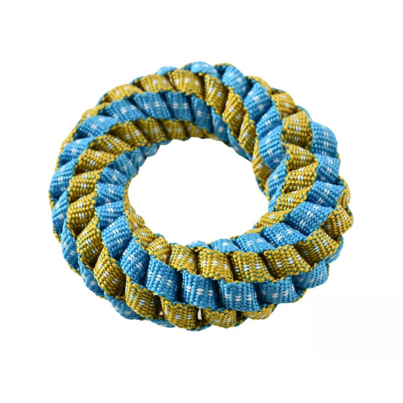 Ring Style Glow in the Dark Polyester Woven Strip Dog Toy - GreenFur