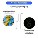Ring Style Glow in the Dark Polyester Woven Strip Dog Toy - GreenFur