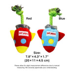 Rocket Rope Plush Dog Toy Squeaky Pet Toys - GreenFur
