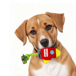 Rocket Rope Plush Dog Toy Squeaky Pet Toys - GreenFur