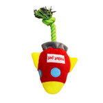 Rocket Rope Plush Dog Toy Squeaky Pet Toys - GreenFur