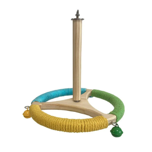 Rotating Perch Wheel Colorful Stand Toy for Birds - GreenFur