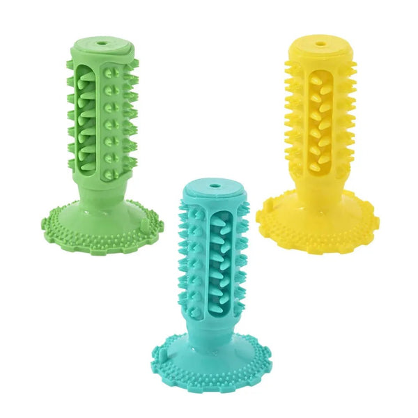 Rubber Dog Toothbrush Squeaky Chew Toys - GreenFur