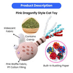 Rustling Cute Pink Dragonfly Style Waffle Fabric Catnip Cat Toy - GreenFur