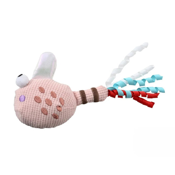Rustling Cute Pink Dragonfly Style Waffle Fabric Catnip Cat Toy - GreenFur