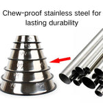 S M Size Durable Stainless Steel Pet Bowl with Rubber Base - GreenFur