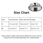 S M Size Durable Stainless Steel Pet Bowl with Rubber Base - GreenFur