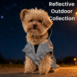 S, M Size Grey Reflective Waterproof Fabric Dog Coat - GreenFur