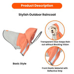 S, M Size Orange Patchwork Waterproof PU Fabric Dog Raincoat - GreenFur
