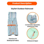 S, M Size Stylish Adjustable Waterproof PU Fabric Dog Raincoat - GreenFur