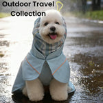 S, M Size Stylish Adjustable Waterproof PU Fabric Dog Raincoat - GreenFur