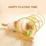 S - Shape Patchwork Design Tunnel Cat Toy - GreenFur