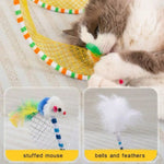 S - Shape Patchwork Design Tunnel Cat Toy - GreenFur