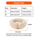 S Size Beige Removable Soft Looped Pile Fabric Pet Round Bed - GreenFur