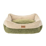 S Size Color - Block Removable Soft Looped Pile Fabric Pet Bed - GreenFur