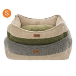 S Size Color - Block Removable Soft Looped Pile Fabric Pet Bed - GreenFur