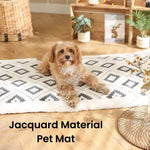 S Size Portable Stylish Geometric Pattern Jacquard Pet Mat - GreenFur